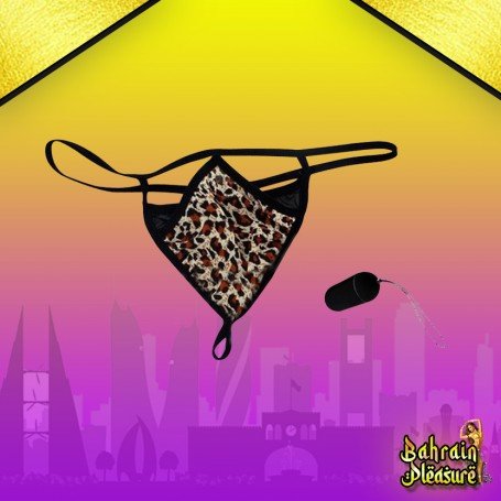 Leopard Grain Underwear Remote control vibrating t-back VP-002