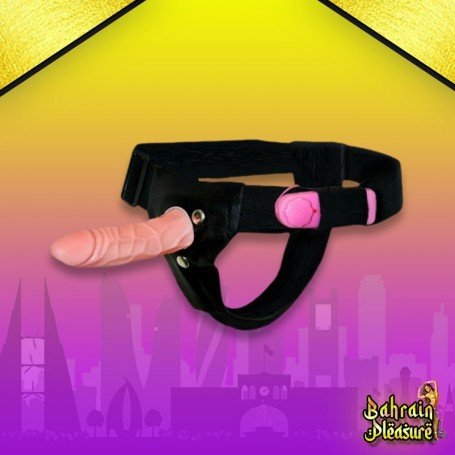 LeLuv 6.5” Male Hollow Vibrating Strap On SO-010