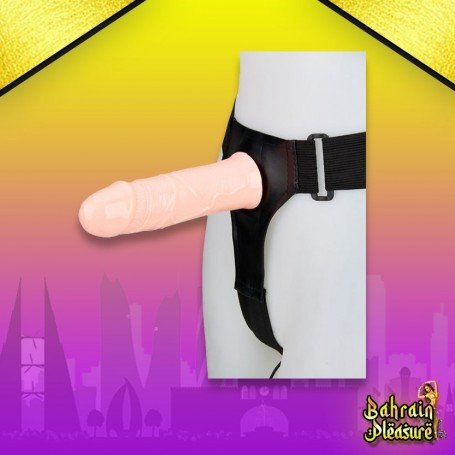 LeLuv 8 Male Hollow Vibrating Strap On SO-016