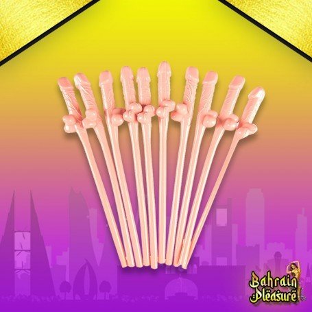 Pack of Ten Willy Straws Blow me KP-001